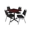 Kobe Kobe Square Table & Chair Set, Wood, Metal, Vinyl Top, Mahogany TKB3030MH29BK - alternate 1